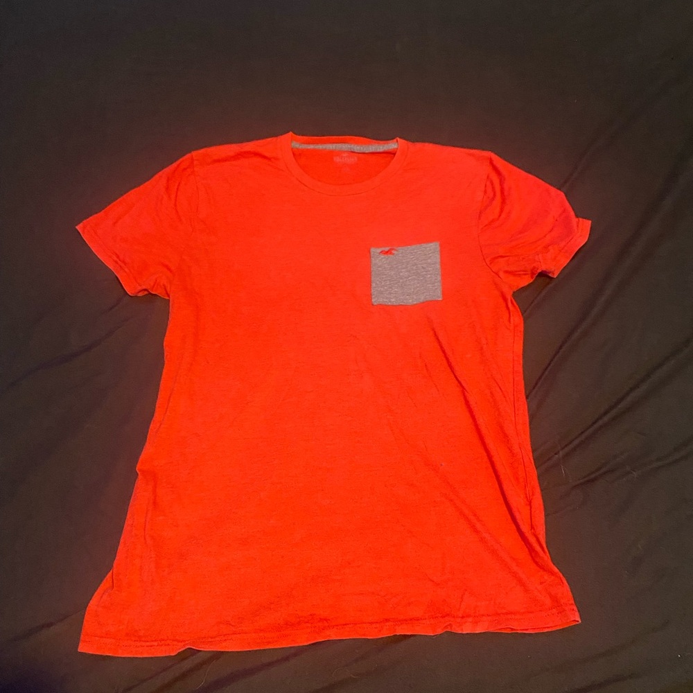 Hollister red tee with pocket